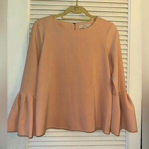 LOFT Dusty Pink Bell Sleeve Blouse